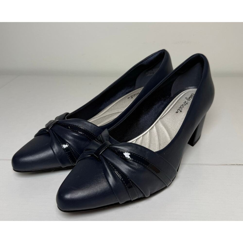 Easy Street Millie Women's Block Heel Pumps Navy Size 8.5 - Picture 2 of 7